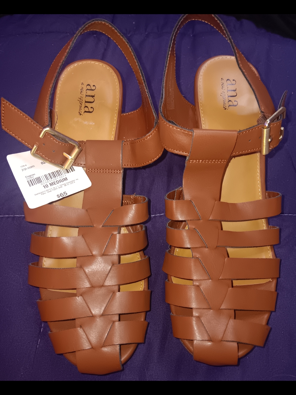 a.n.a Women's Tan Strappy Huarache Sandals